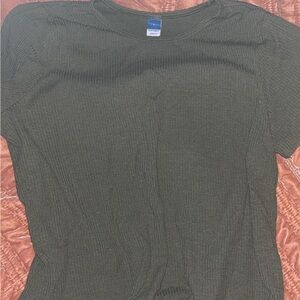 Old Navy Women's Ribbed Knit Tee - Dark Green